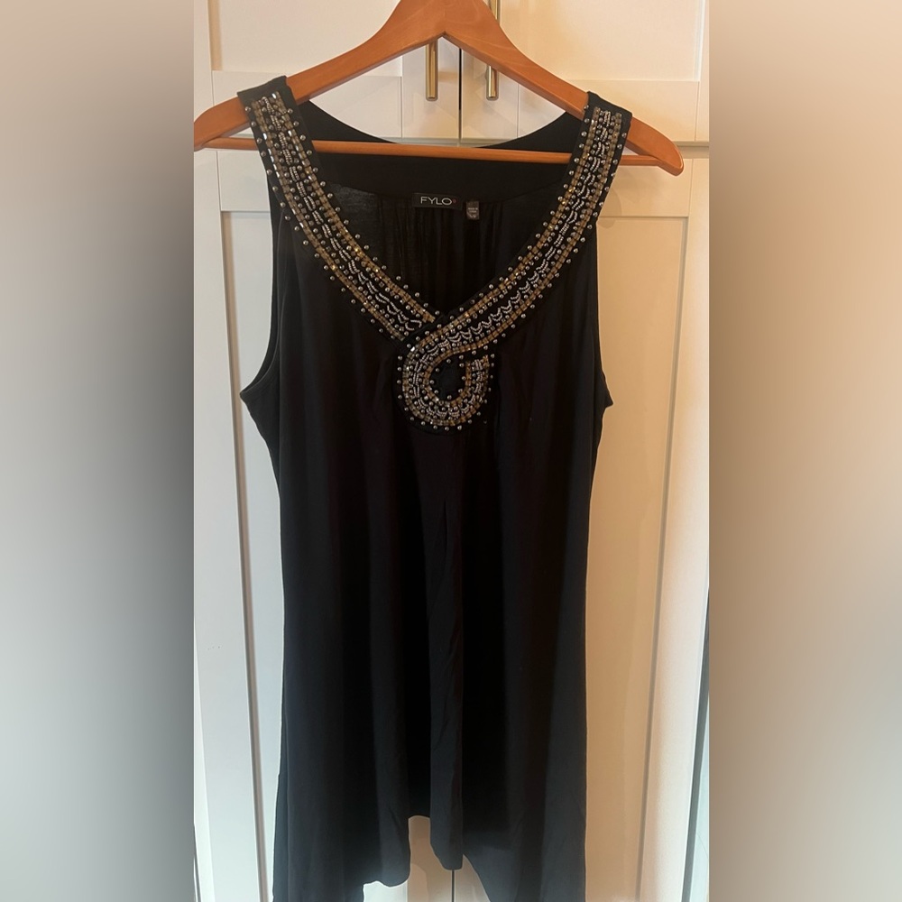 FYLO Black Beaded Women's Tunic